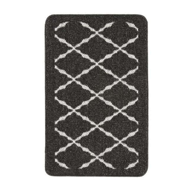 Rackhams Dark/Grey Washable Diamond Mat And Runner - 50X80 Cm