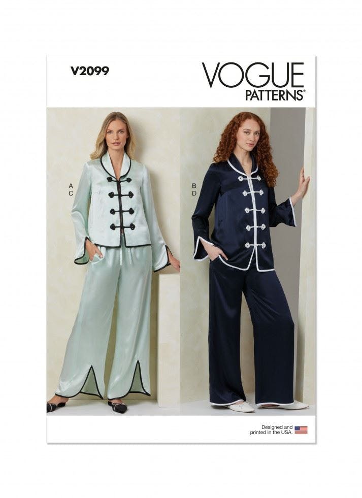 Vogue Women's Sewing Pattern 2099, Pyjamas For A (Xs-S-M-L-Xl-Xxl) - Intermediate - A (Xs-S-M-L-Xl-Xxl)