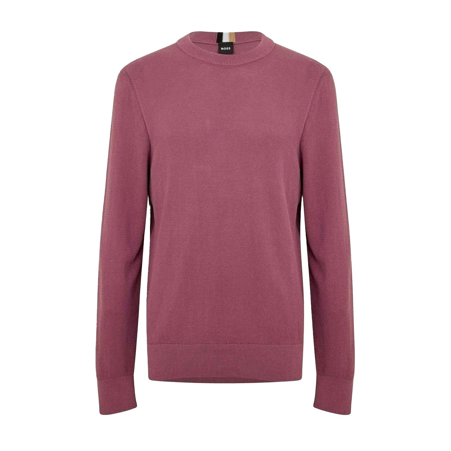 Boss Men's Purple Ecaio-P Knitted Jumper - Bright - Xxl - Bright - 100% Organic Cotton