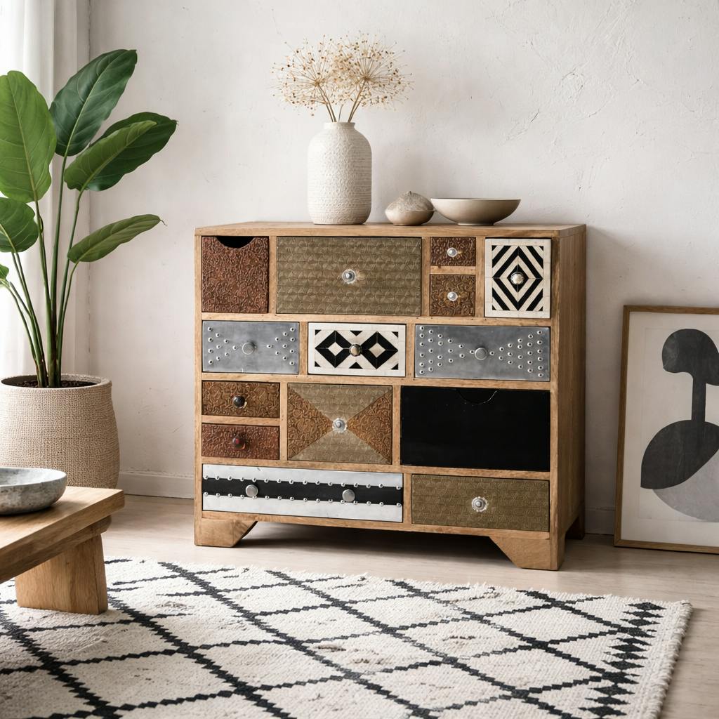 Wyld Haus Grain Kokkola Quirky 14 Drawer Storage Chest