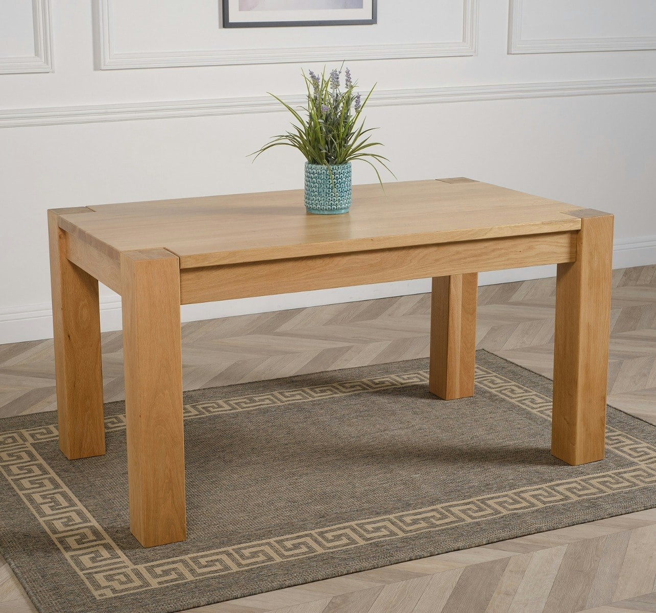 B&Q - Kuba 150Cm Chunky Medium Oak Dining Table - Image 2