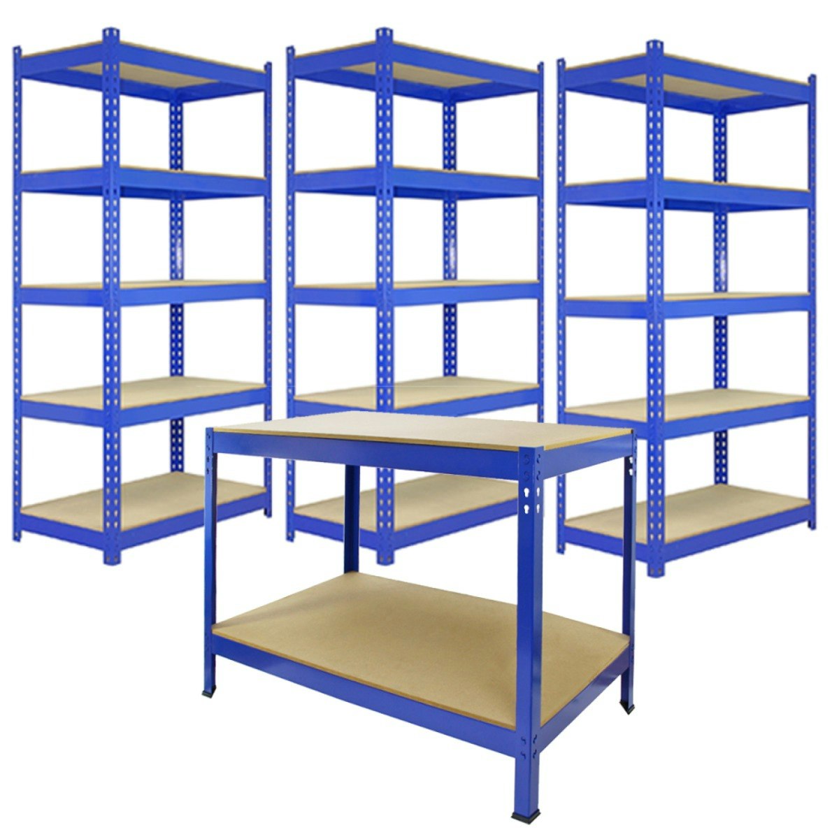 Monster Racking Blue 3 X 90Cm Q-Rax Metal Racking Units & Workbench