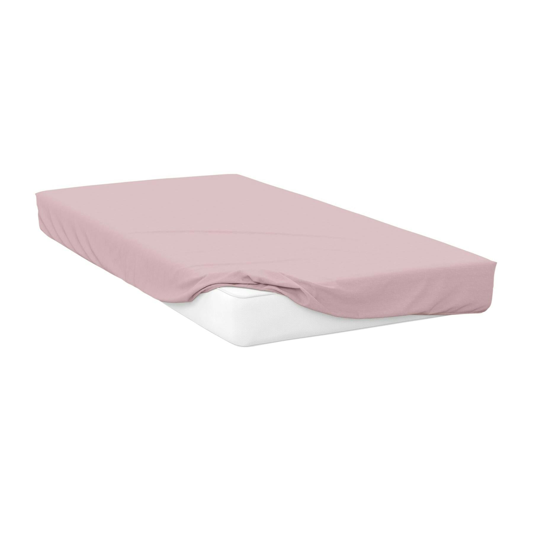 Belledorm Pink Brushed Cotton Extra Deep Fitted Sheet - Powder - Powder - Kingsize - 100% Brushed Cotton