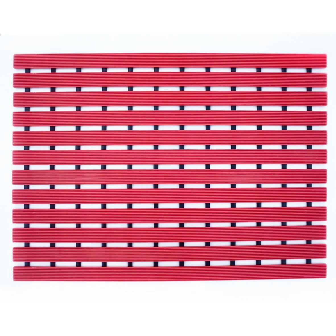 Nicoman Red Non-Slip Pvc Duckboard Shower Mat - 61Cm X 43Cm