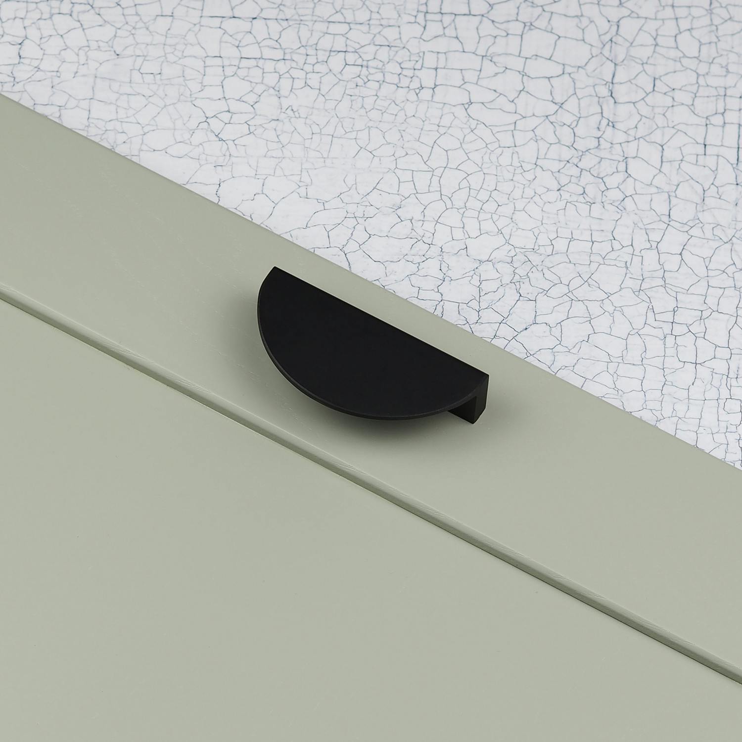 Rackhams Black 64Mm Matt Modern Half Moon Handle