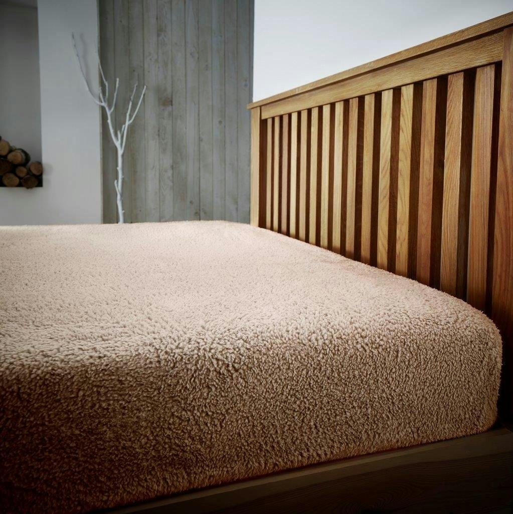 Rackhams Teddy Plain Fitted Sheet - Mink - King (150Cm X 200Cm) + 25Cm Deep