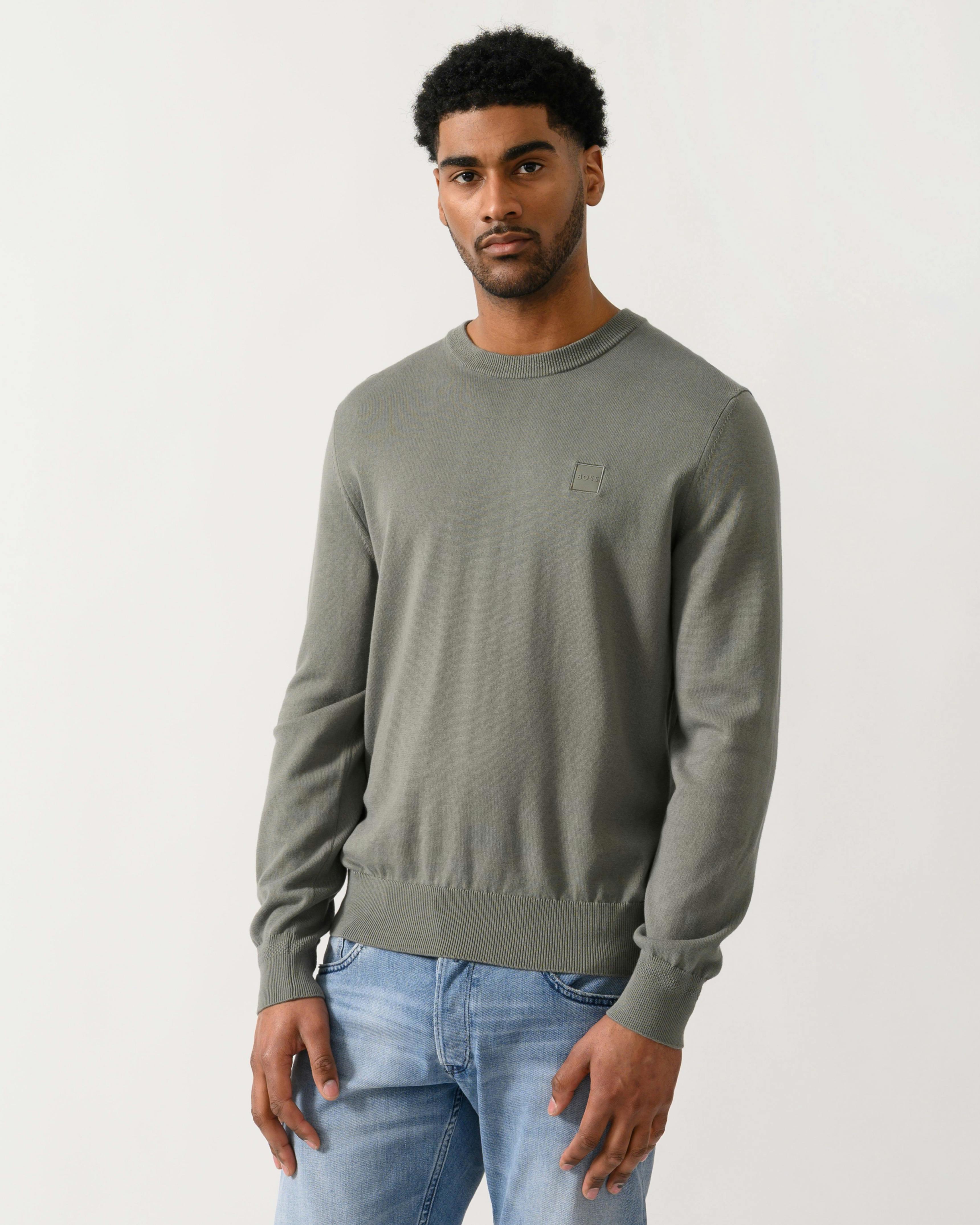 Boss Men's Orange/Grey Kanovano Crew Neck Jumper - Open 076 - Open 076 - L