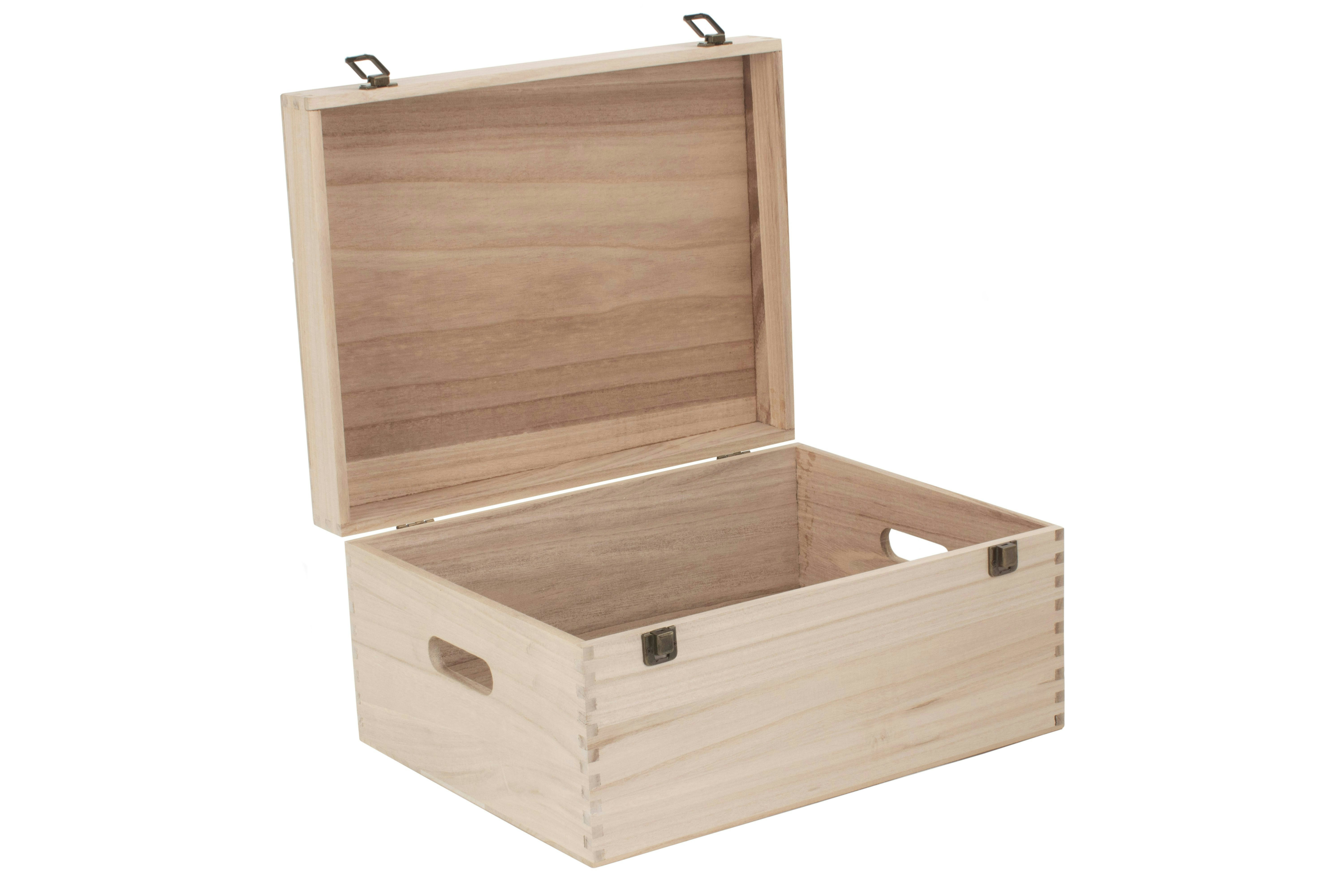 Rackhams Red 40Cm Unvarnished Softwood Storage Box - Large