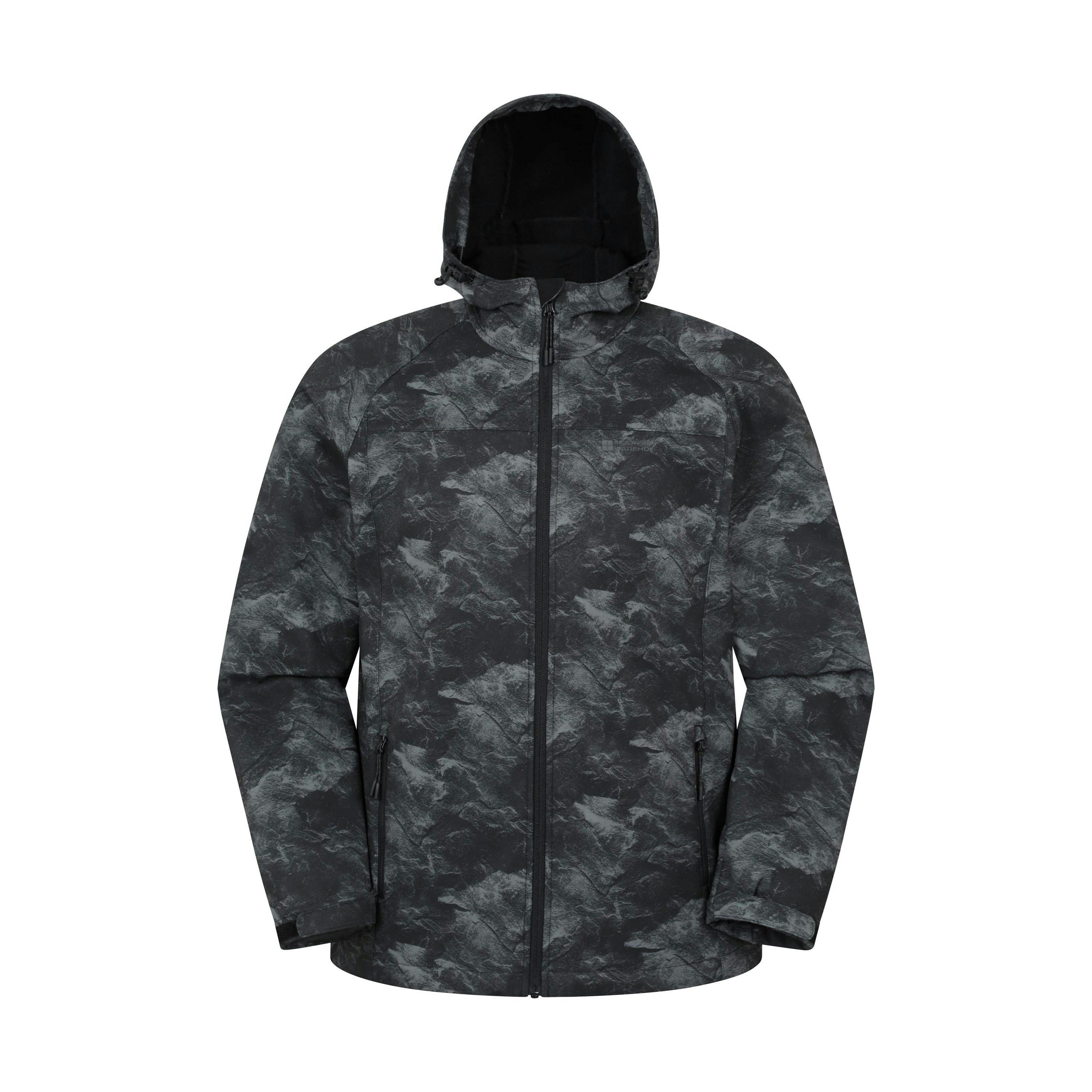 Mountain Warehouse Men's Grey Exodus Showerproof Soft Shell Jacket - Alloy - Alloy - Xs - 96% Polyester/4% Elastane
