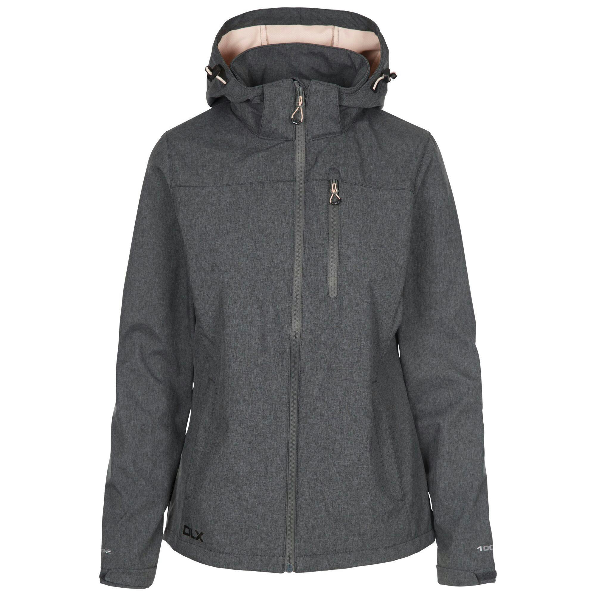 Trespass Women's Dark/Grey Claren Ii Waterproof Softshell Jacket - Grey/Blush Marl - 3XL - Grey/Blush Marl - 100% Polyester