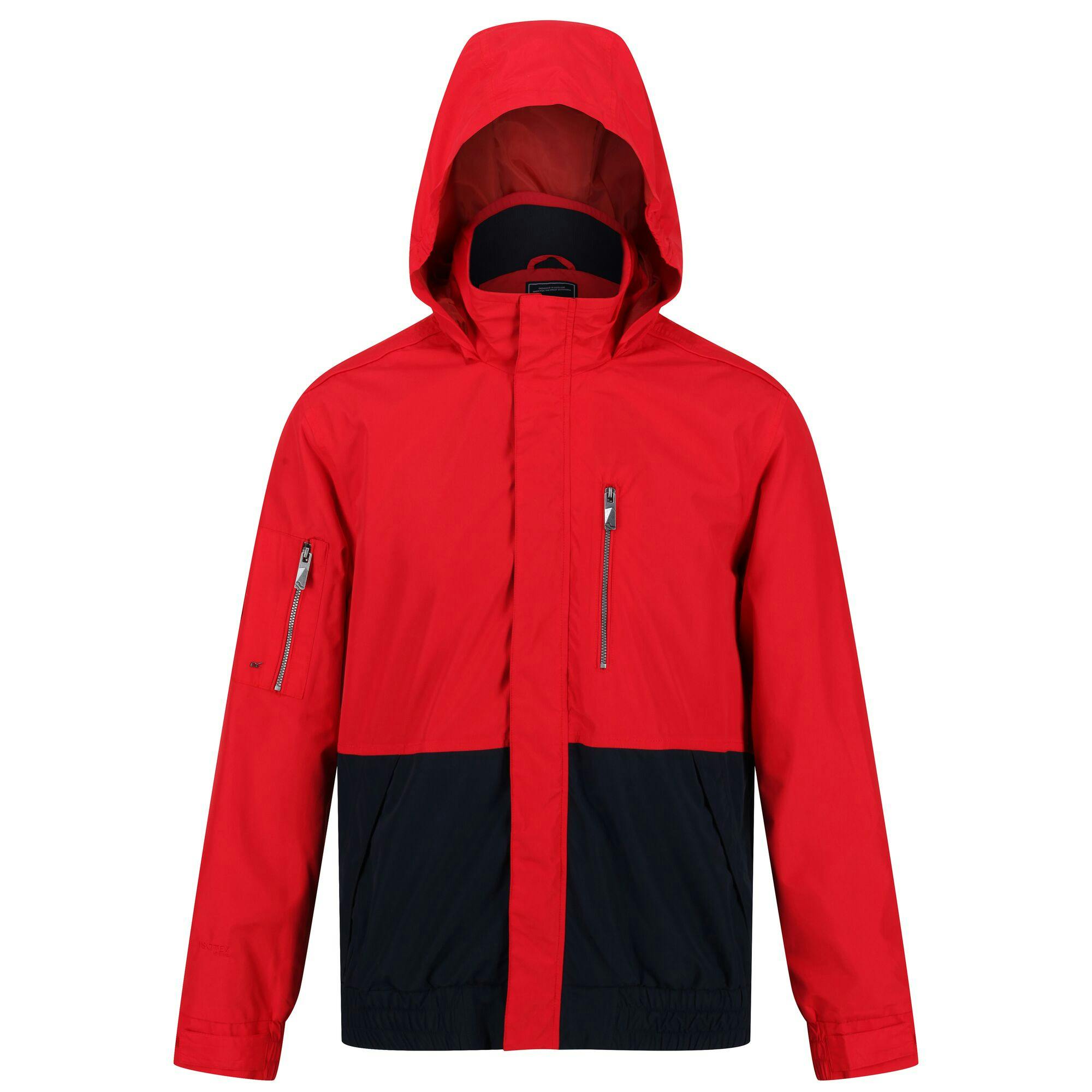 Regatta Men's Red Feelding Colour Block Waterproof Bomber Jacket - True /Navy - True /Navy - M - 100% Polyester