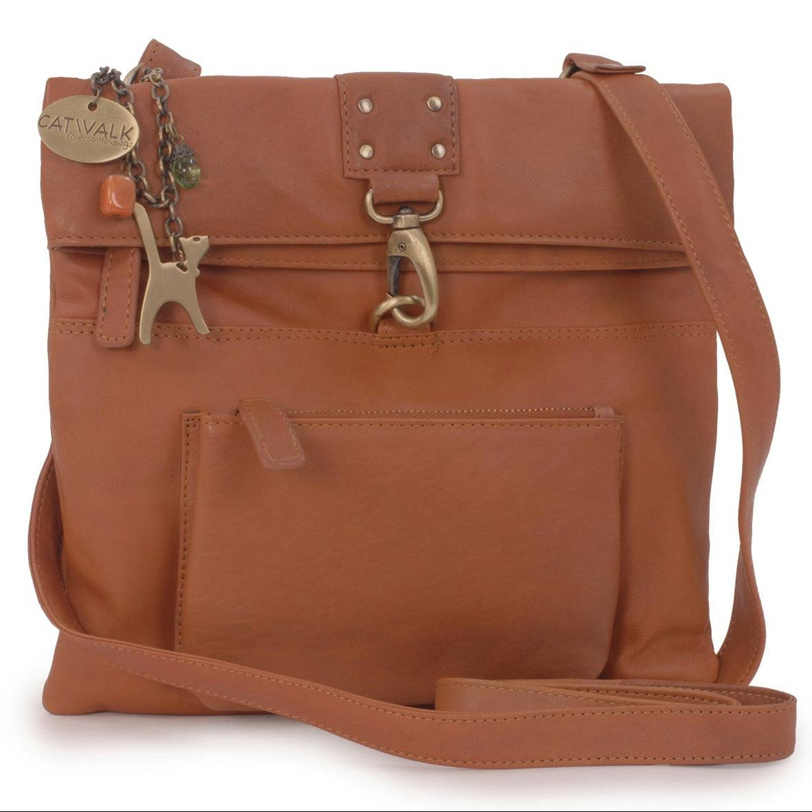 Catwalk Collection Handbags Dark Dispatch - Crossbody Bag - Tan