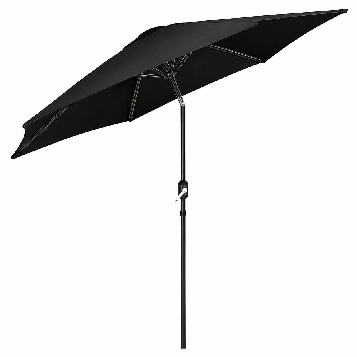 Rackhams Black 2M Tilt And Crank Lightweight Parasol