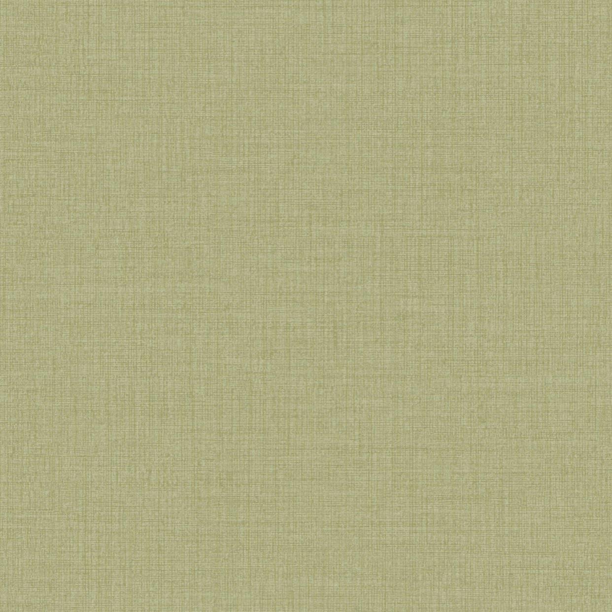 Grandeco Green Linen Textured Plain Wallpaper, Apple