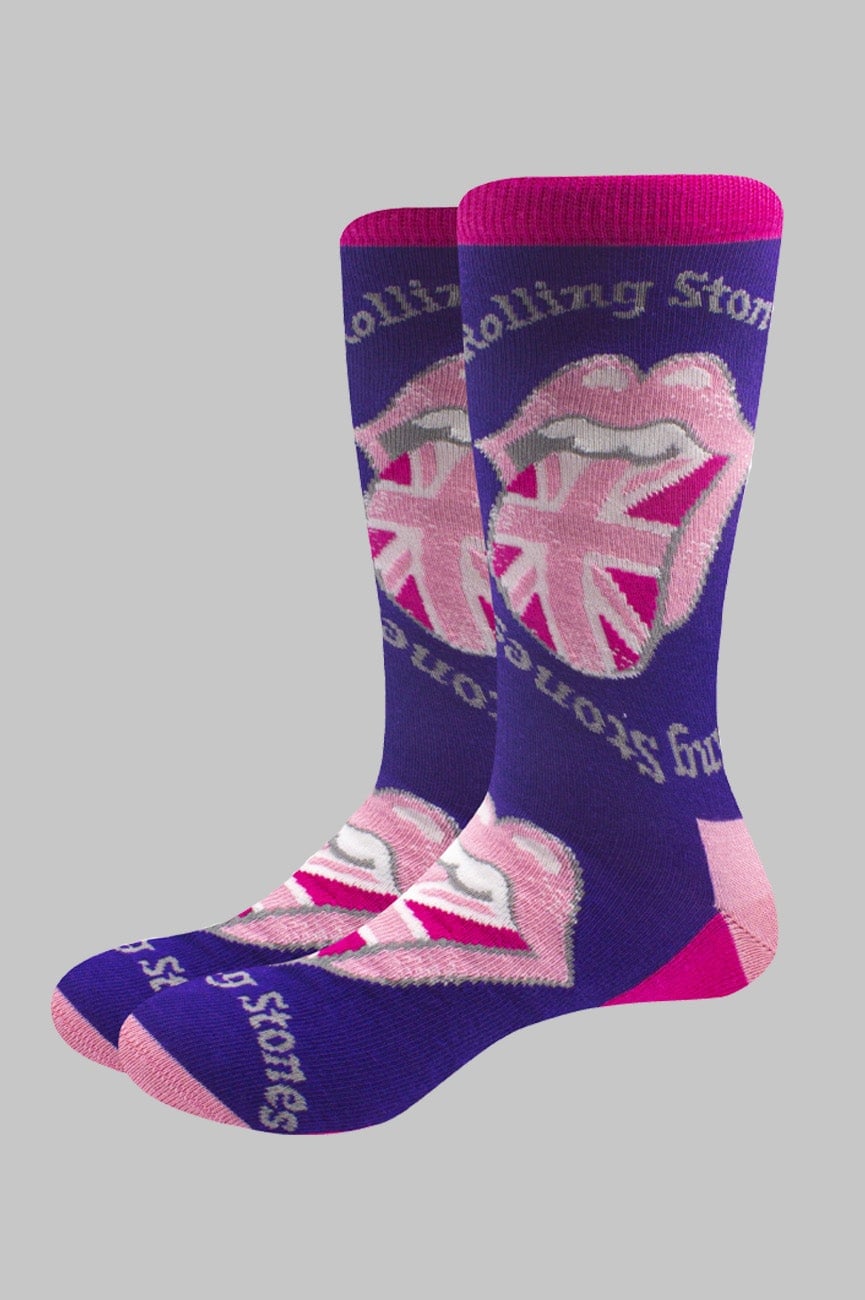 Paradiso Clothing Unisex Purple The Rolling Stones Uk Tongue Socks