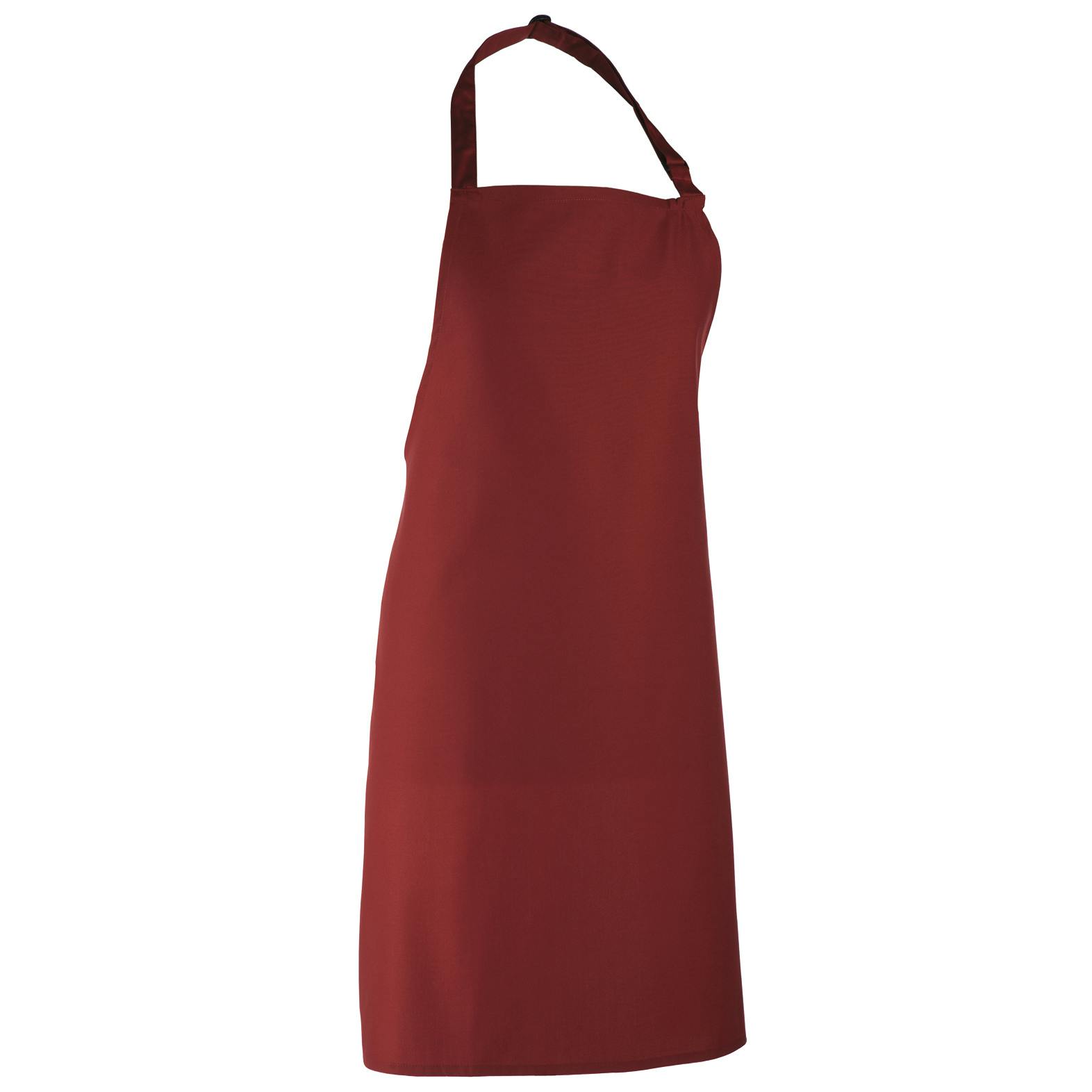 (One Size, Burgundy) Premier Colours Bib Apron / Workwear - Image 2