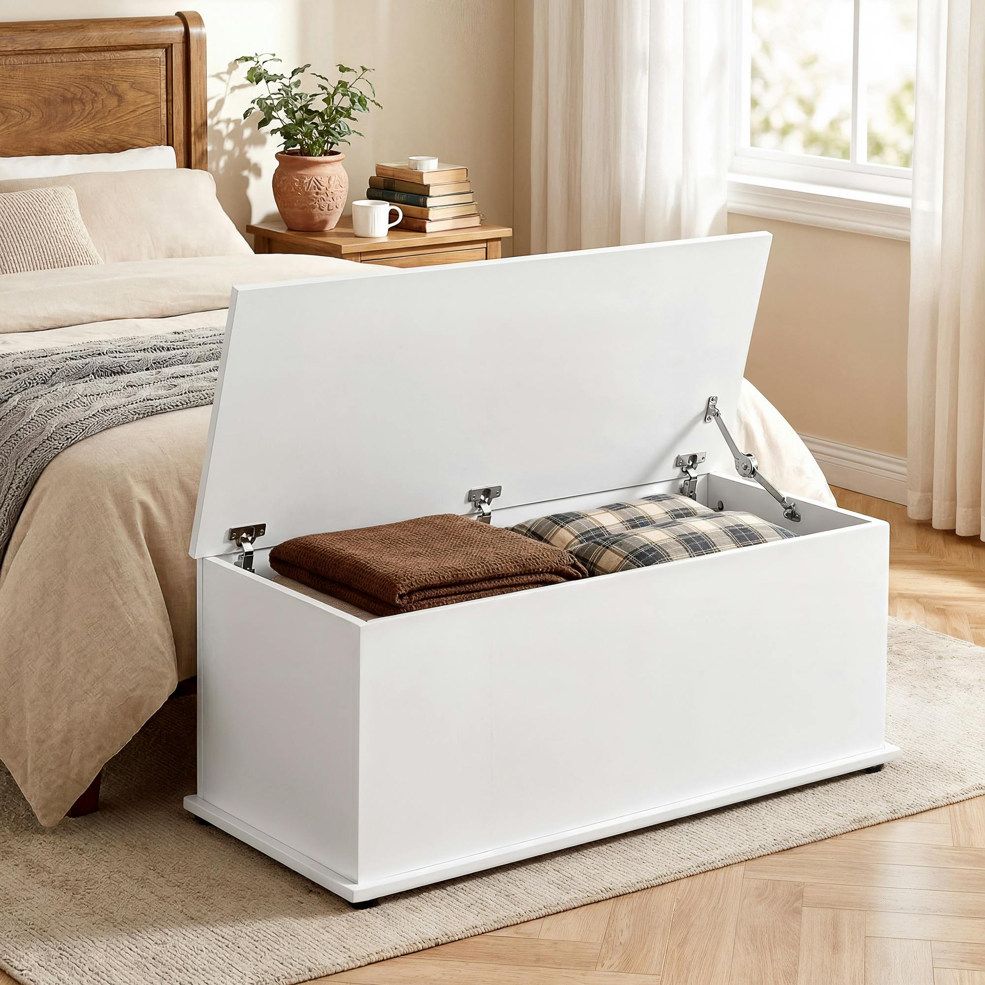 Homcom Storage Chest Box White - Image 3