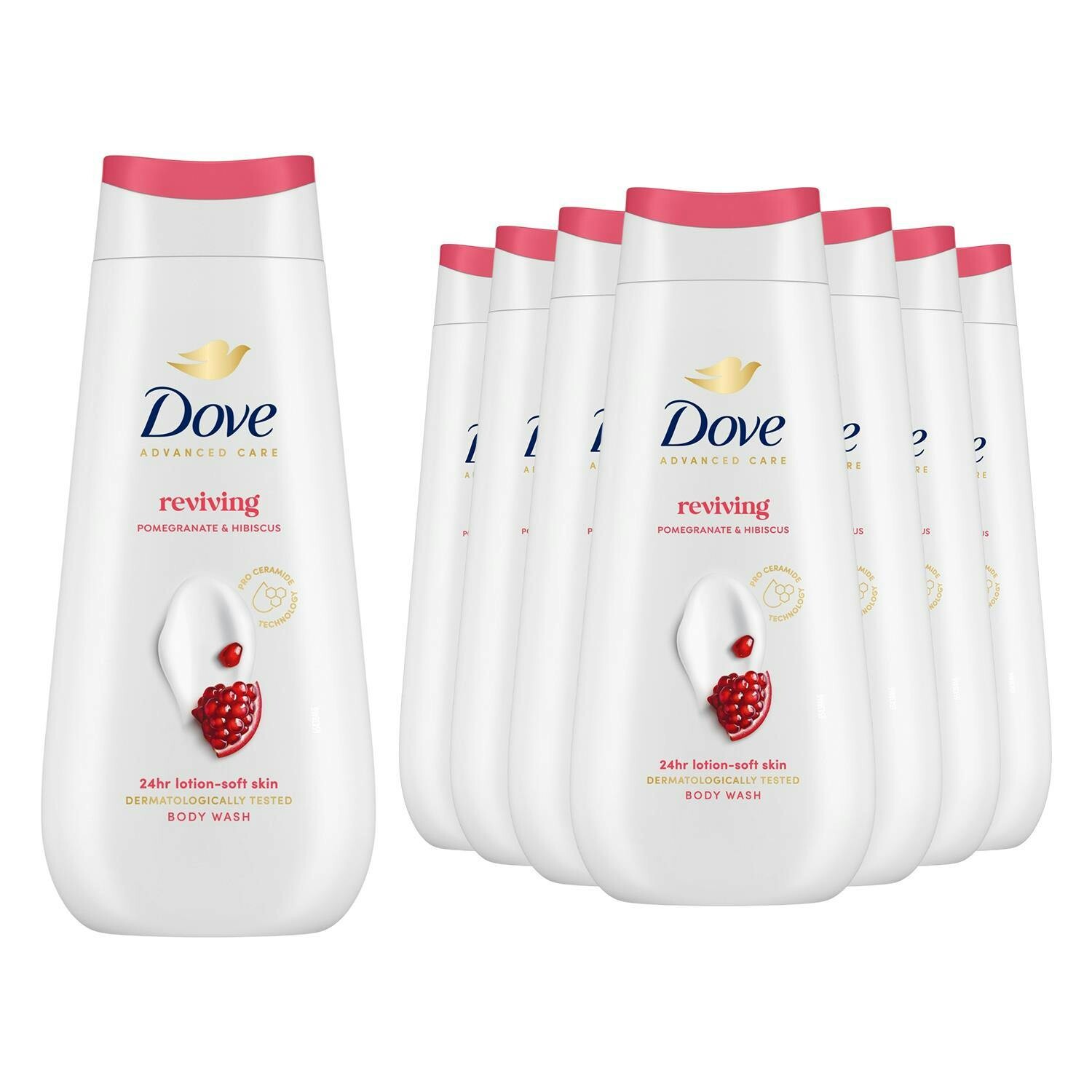 Dove Advanced Care Reviving Body Wash 24H Renewing Micromoisture, 8X225ml - Image 2