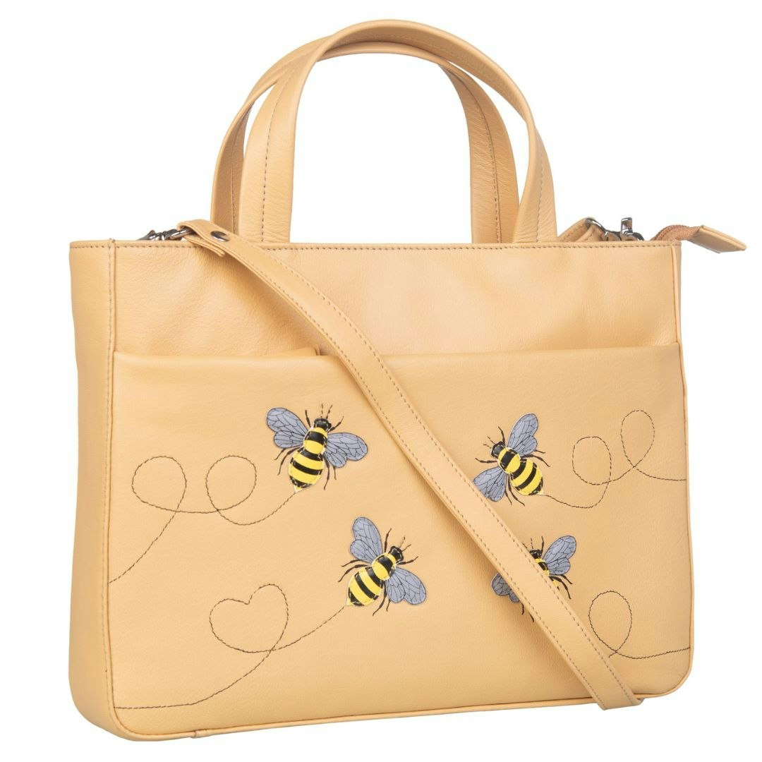 Mala Leather Yellow Suri Bee Leather Multi-Way Grab Shoulder Bag