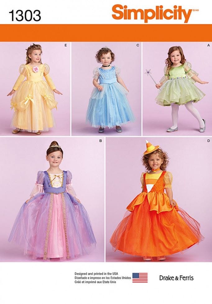 Simplicity Sewing Pattern 1303, Costumes For Kids, Aa (1/2-1-2) - Intermediate - Aa (1/2-1-2)