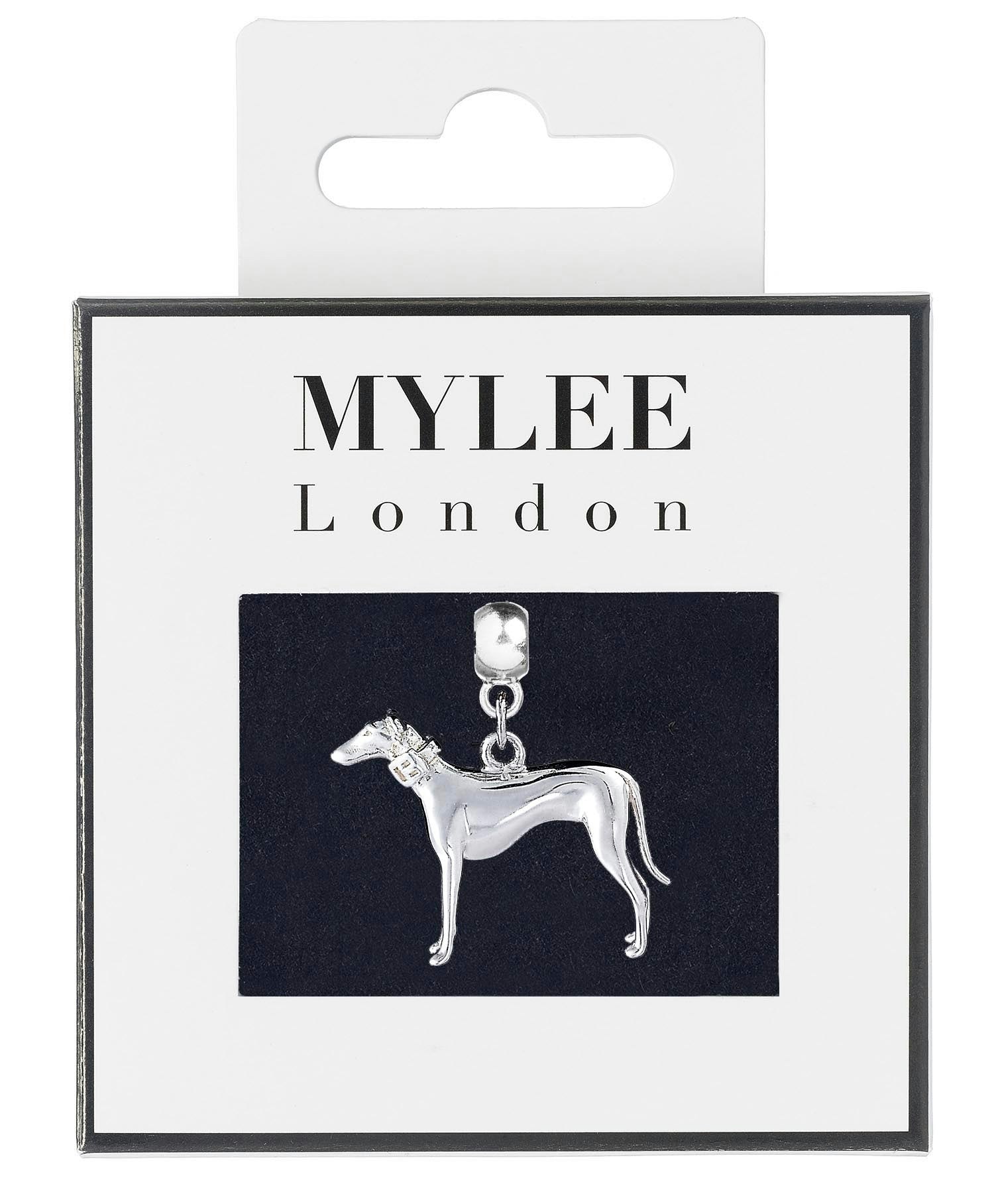 Mylee London Silver Greyhound Plated Charm - No - Slider Charm