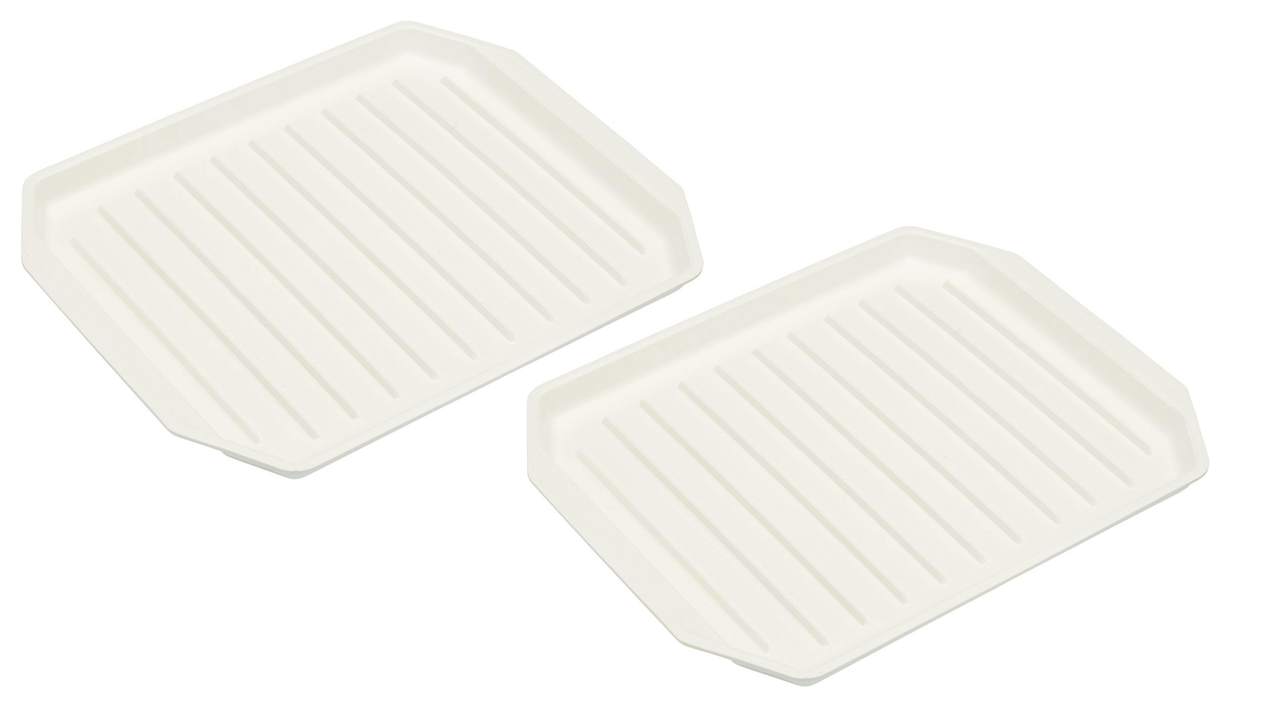 Rackhams White Set Of 2 Microwave Bacon Racks - Plastic - Microwave Tray