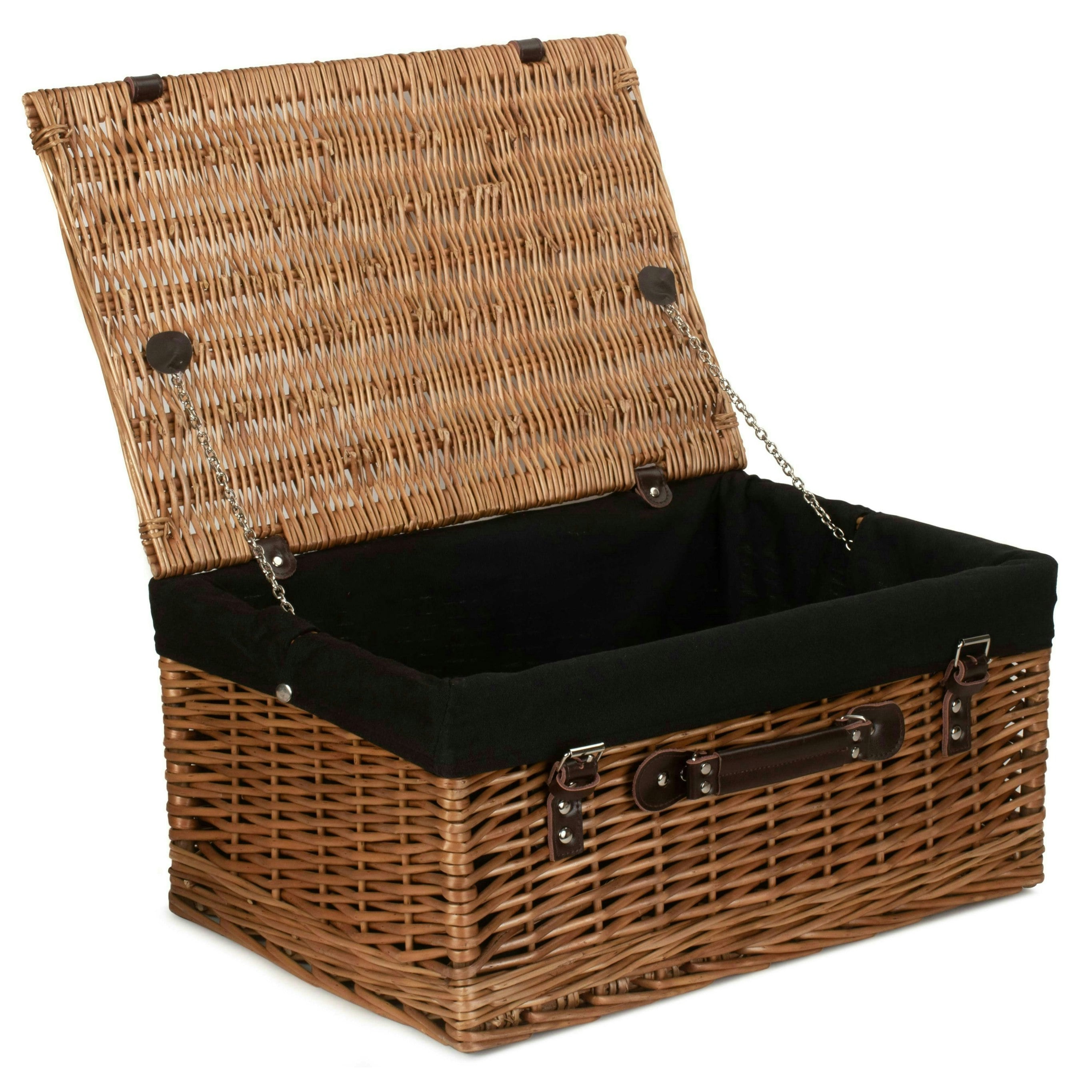 Red Hamper Red/Black Hamper 51Cm Double Steamed Willow Wicker Picnic Basket