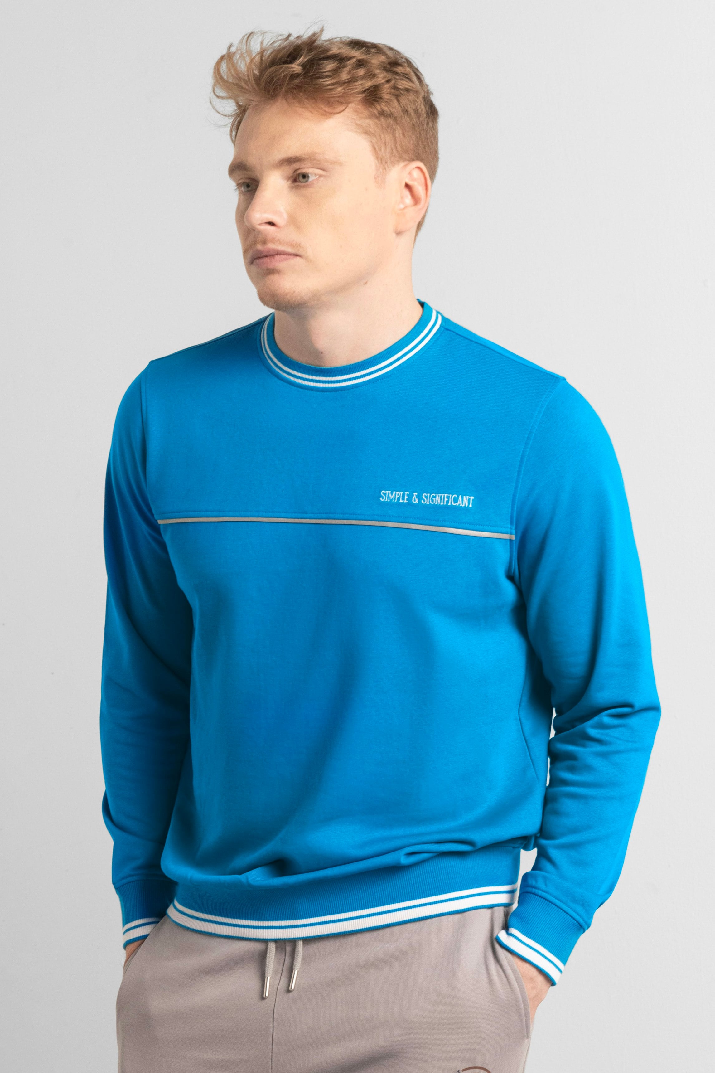 Enorsia Men's Blue Regular Fit Loopback Sweatshirt - Uk Xl - Image 2