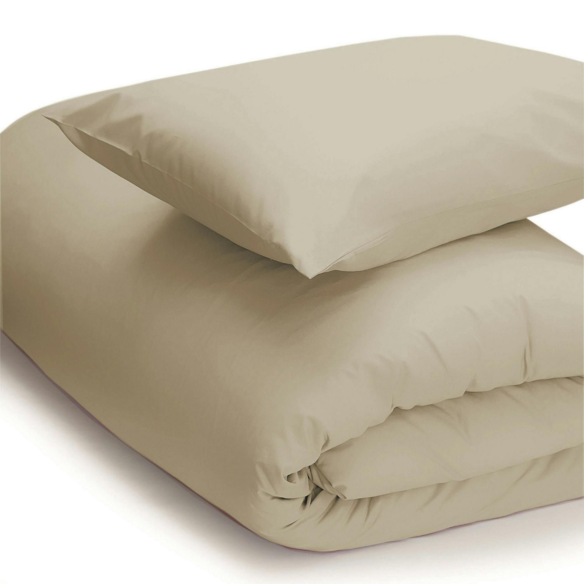 Belledorm Easycare Percale Duvet Cover - Mushroom - Superking - Mushroom - 50% Cotton/50% Polyester