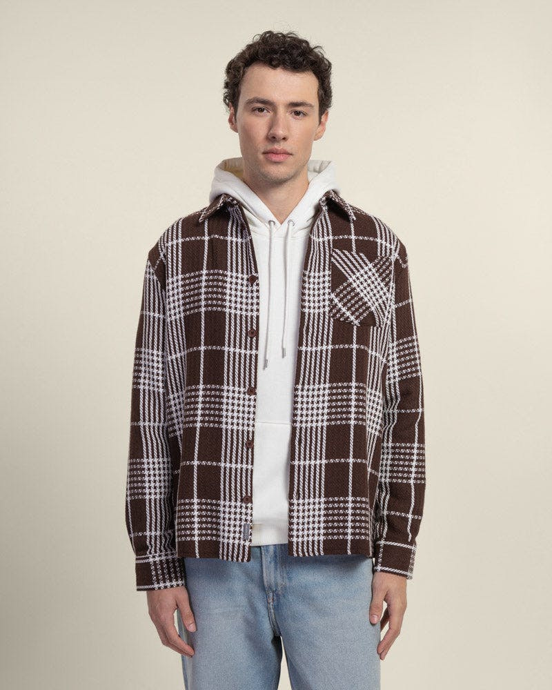 Larsson & Co Brown Check Overshirt - L