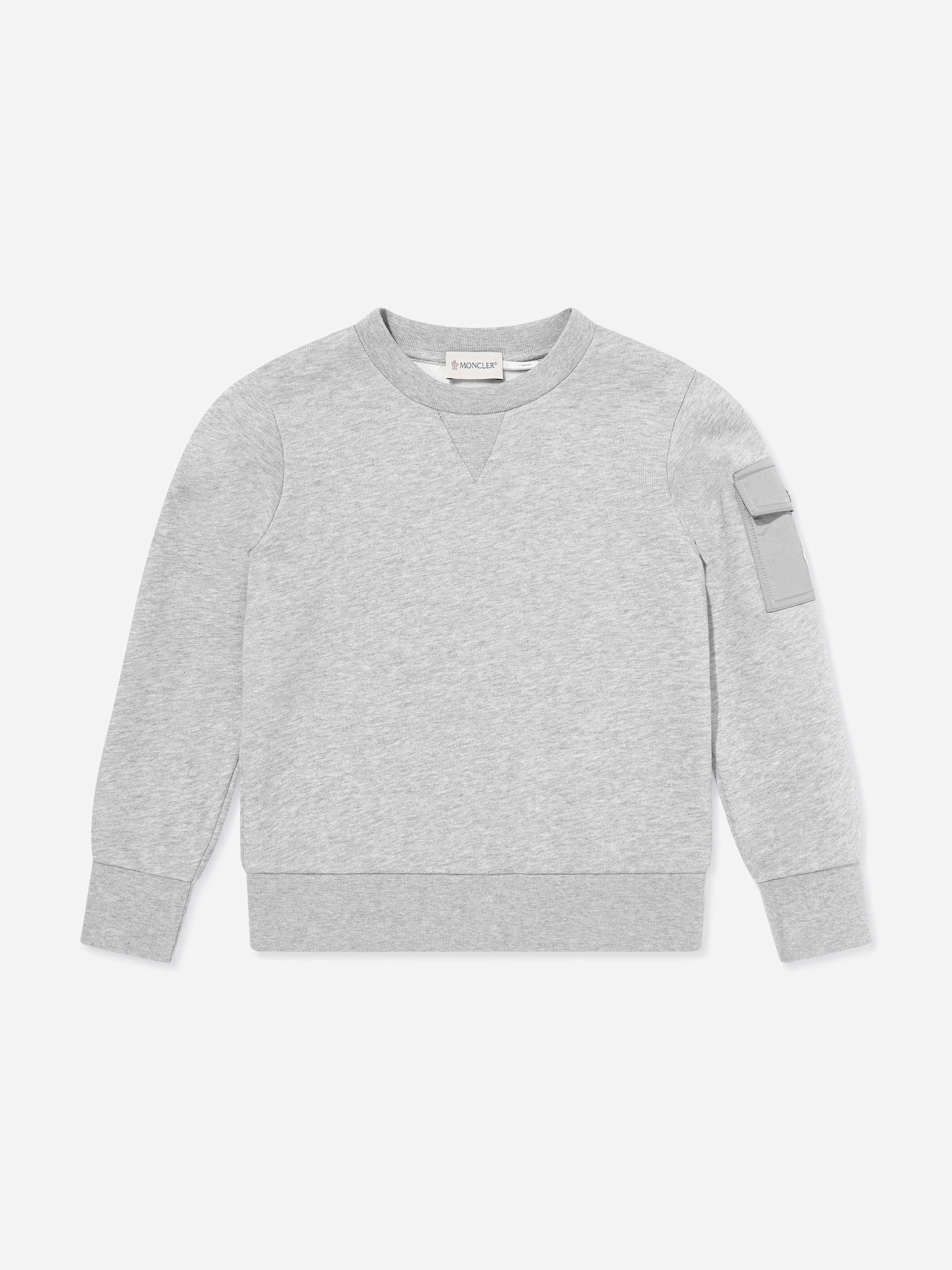 Moncler Enfant Boys Grey Logo Sweatshirt In - 8 Yrs