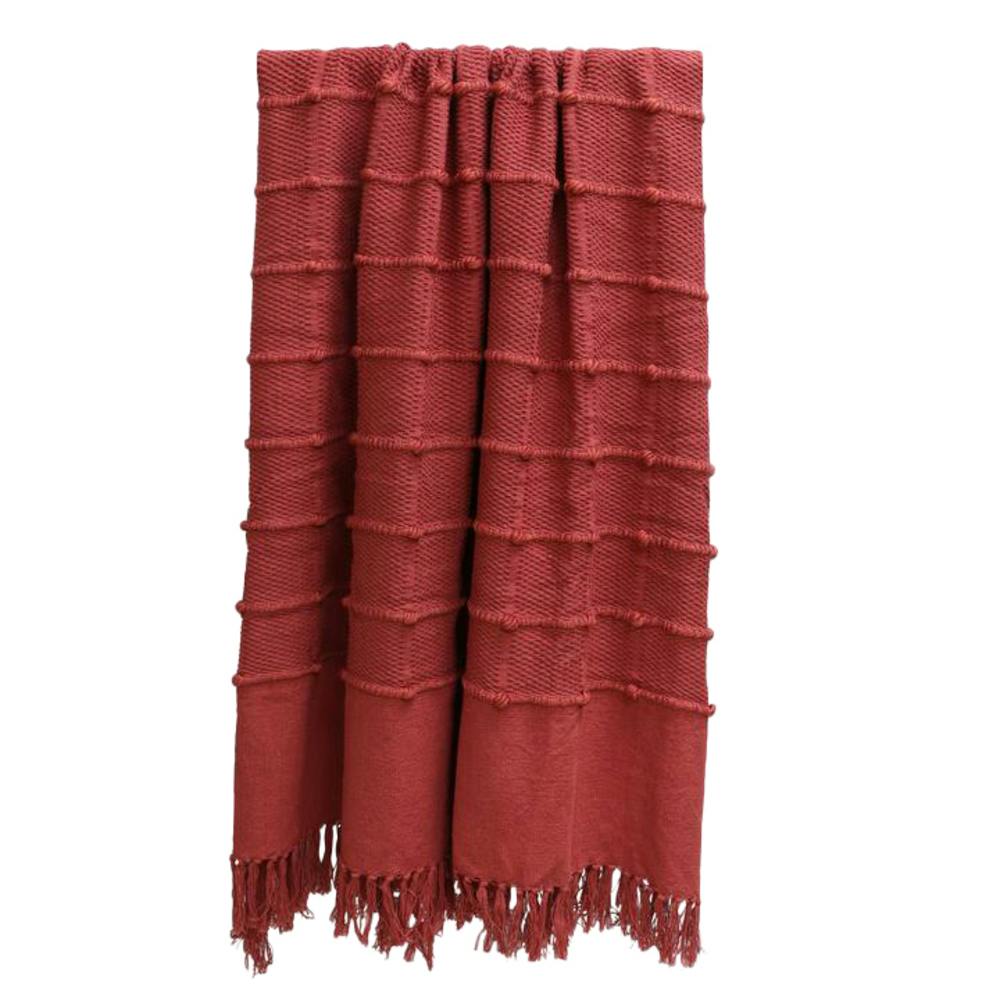 Rackhams Red Motti Throw - 180Cm X 130Cm - 75% Cotton/25% Polyester