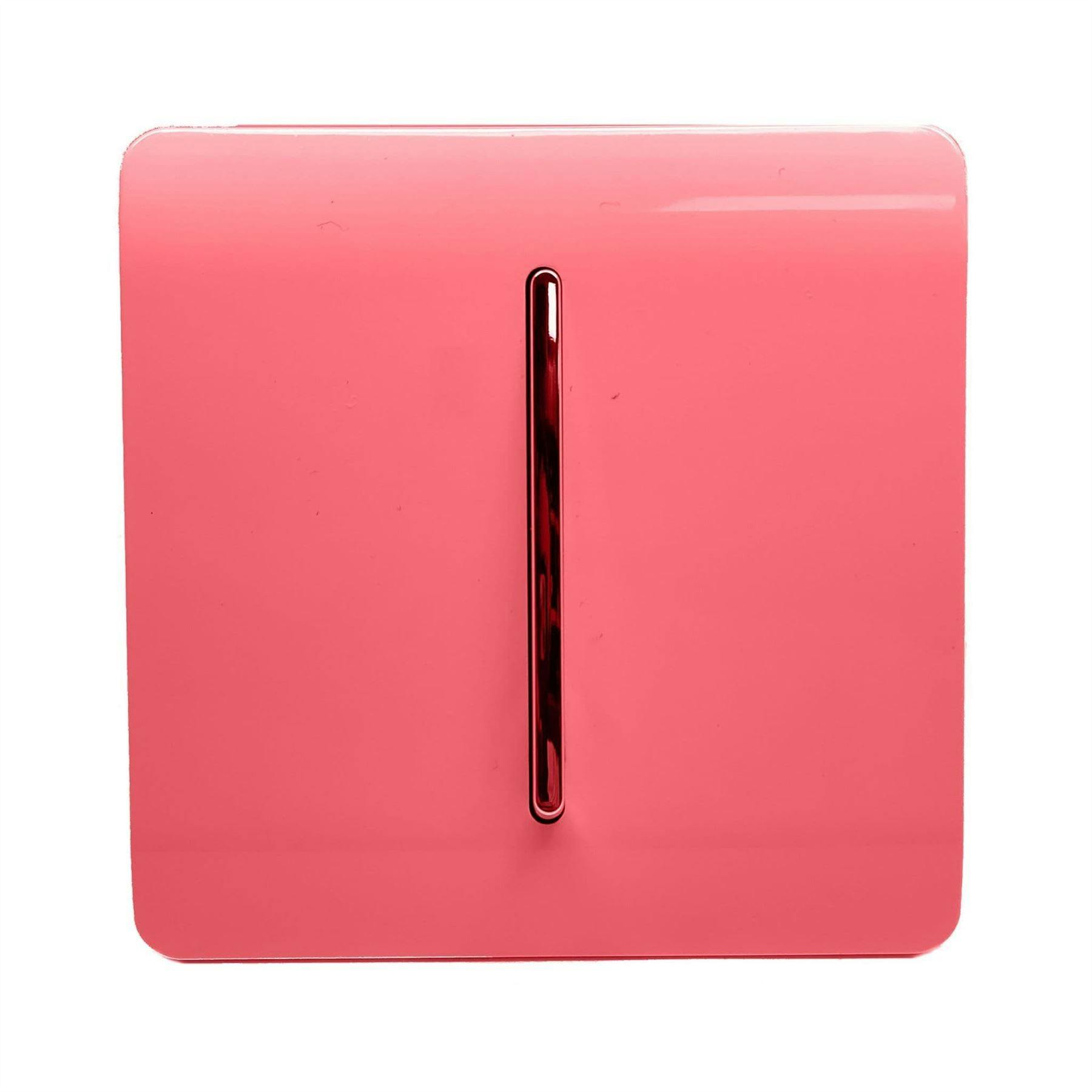 Trendi Switch Light/Red 1 Gang 1 Or 2 Way Rocker Switch In Strawberry