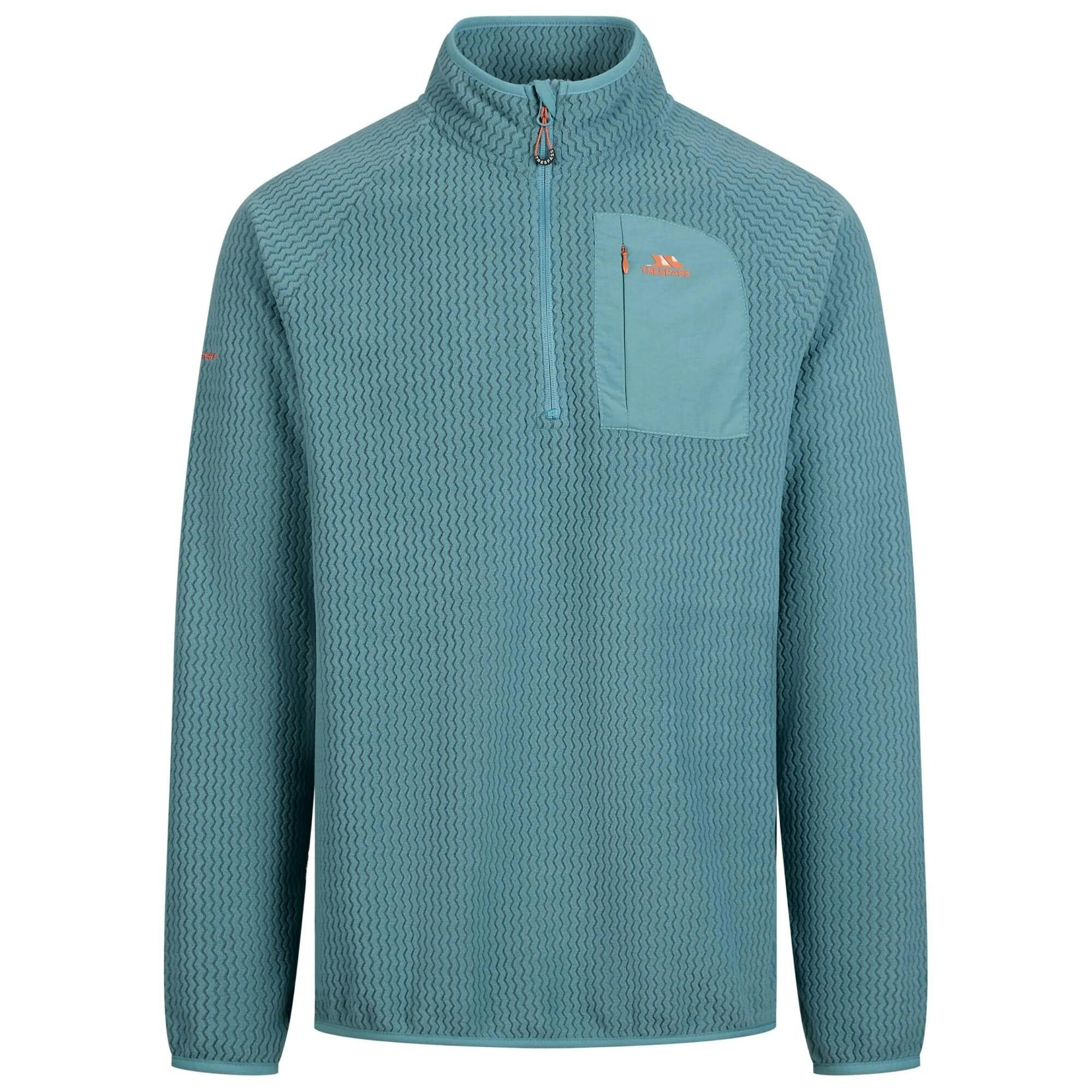 Trespass Men's Harry Half Zip Fleece - Greensea - Xxl - Greensea - 100% Polyester