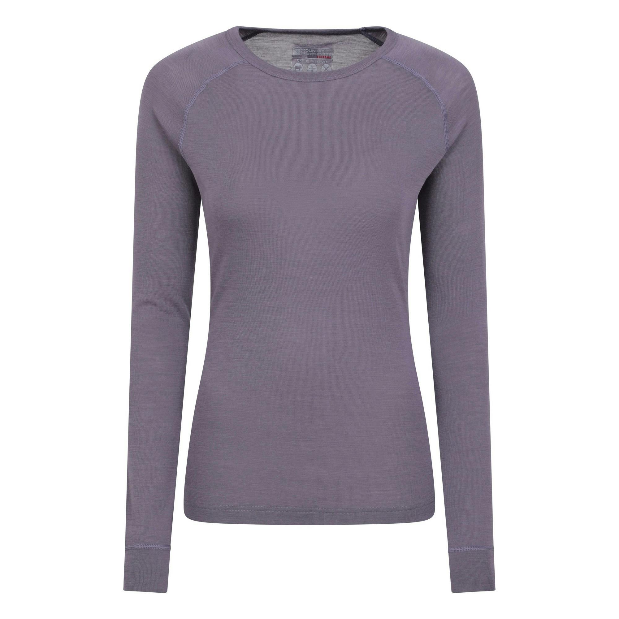 Mountain Warehouse Women's Purple Merino Ii Thermal Top - Dusky - 8 Uk - Dusky - 80% Merino Wool/20% Polyester