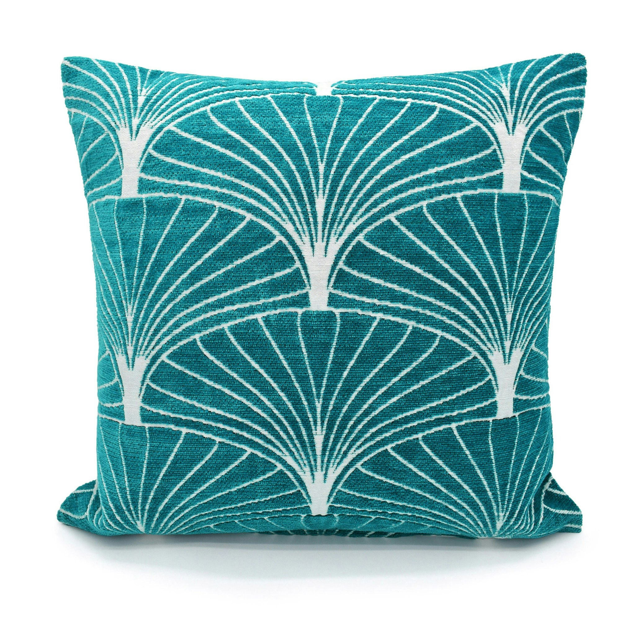 Velosso Luxury Chenille Pattern Cushion - 43Cm X 43Cm - Teal