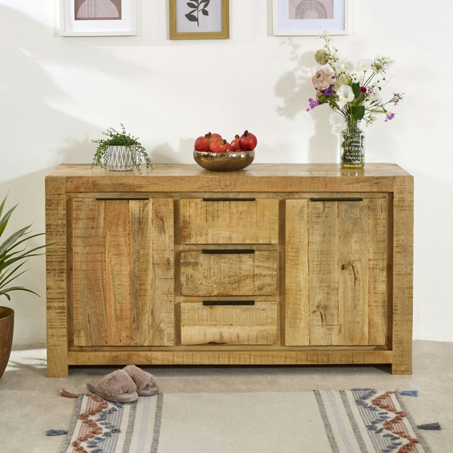 Rackhams Valor Mango Wooden Large Sideboard 2 Door & 3 Drawer - Lacquered - Wood - 1