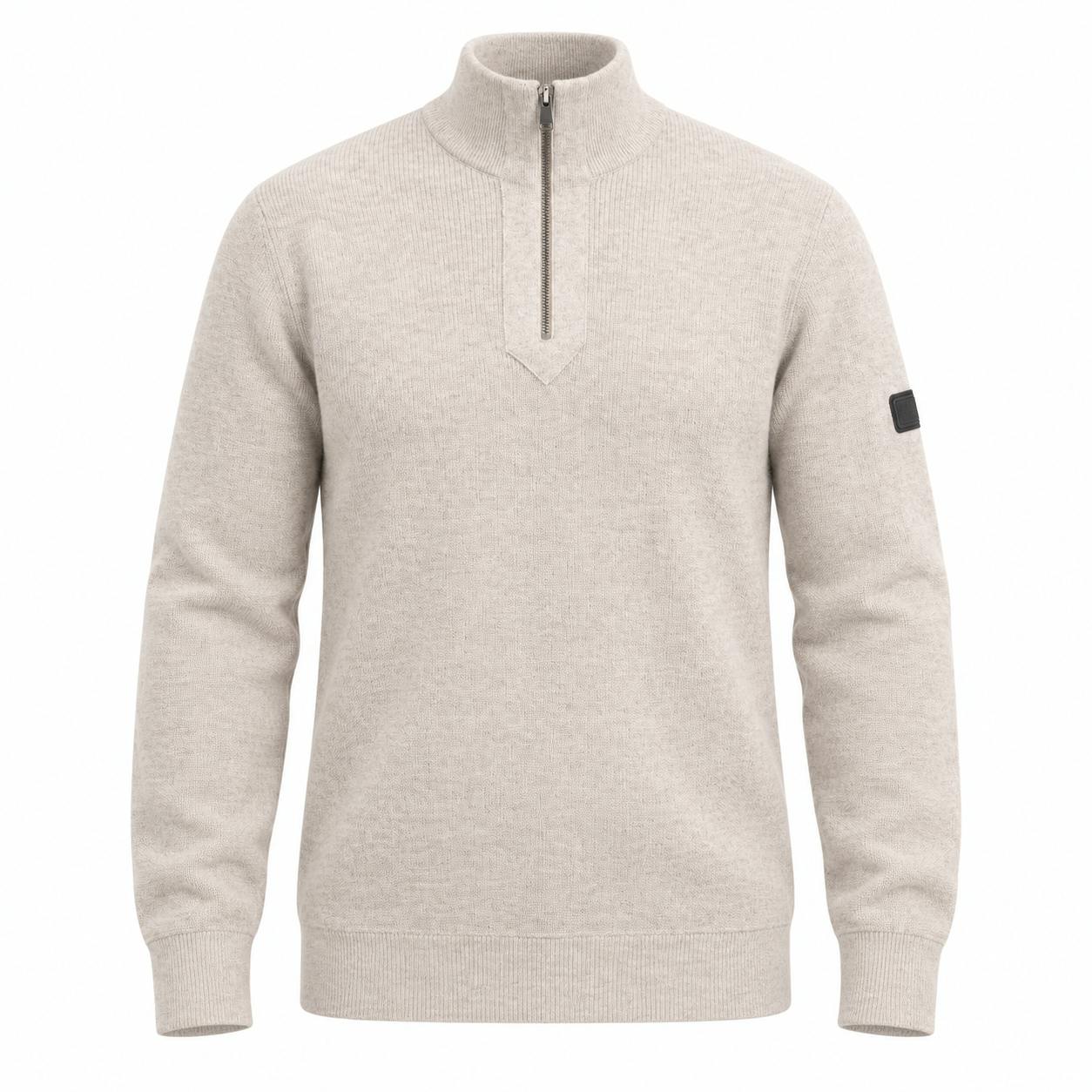 Barbour International Crawley Funnel Zip Neck Jumper Concrete - M