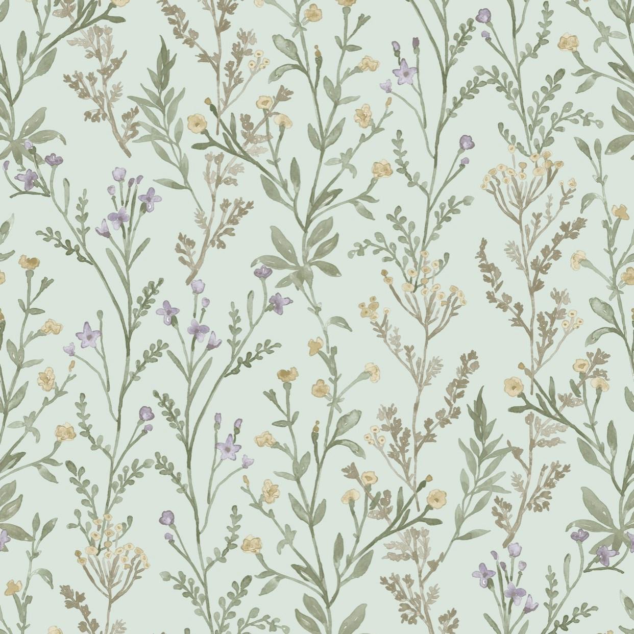 Rackhams Light/Green Boutique Spring Leaf Pvc-Free Eco Wallpaper,