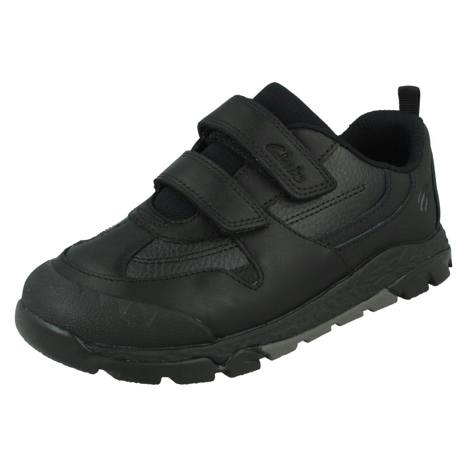 Clarks Boys Black Dinosaur Design School Shoes Steggy2 Pace K - Leather - Uk 9.5 Child - F