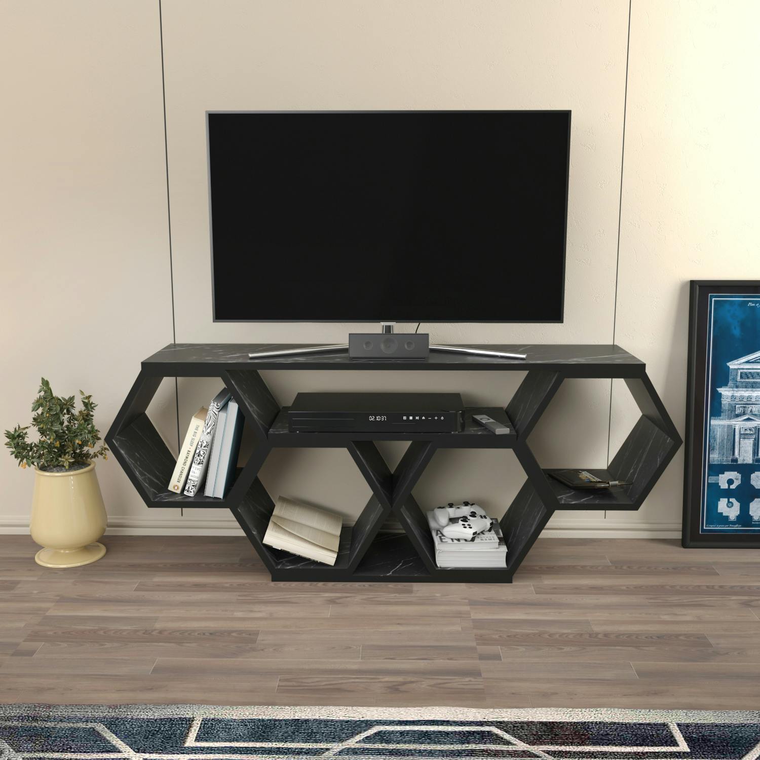 Decorotika Bal Modern Tv Stand Tv Cabinet For Tv's Up To 55" - Bendire
