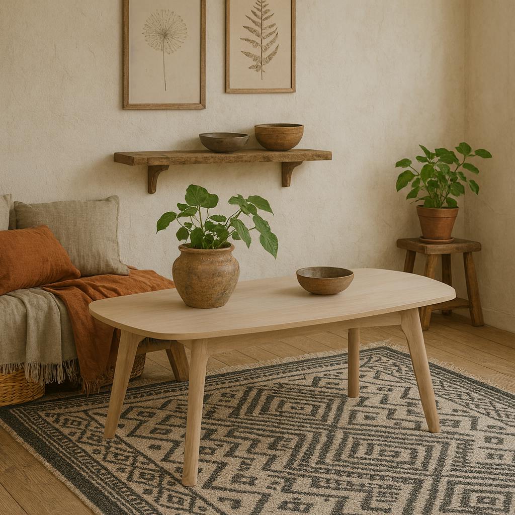 Rackhams White Mossbloom Scandi Oak Coffee Table