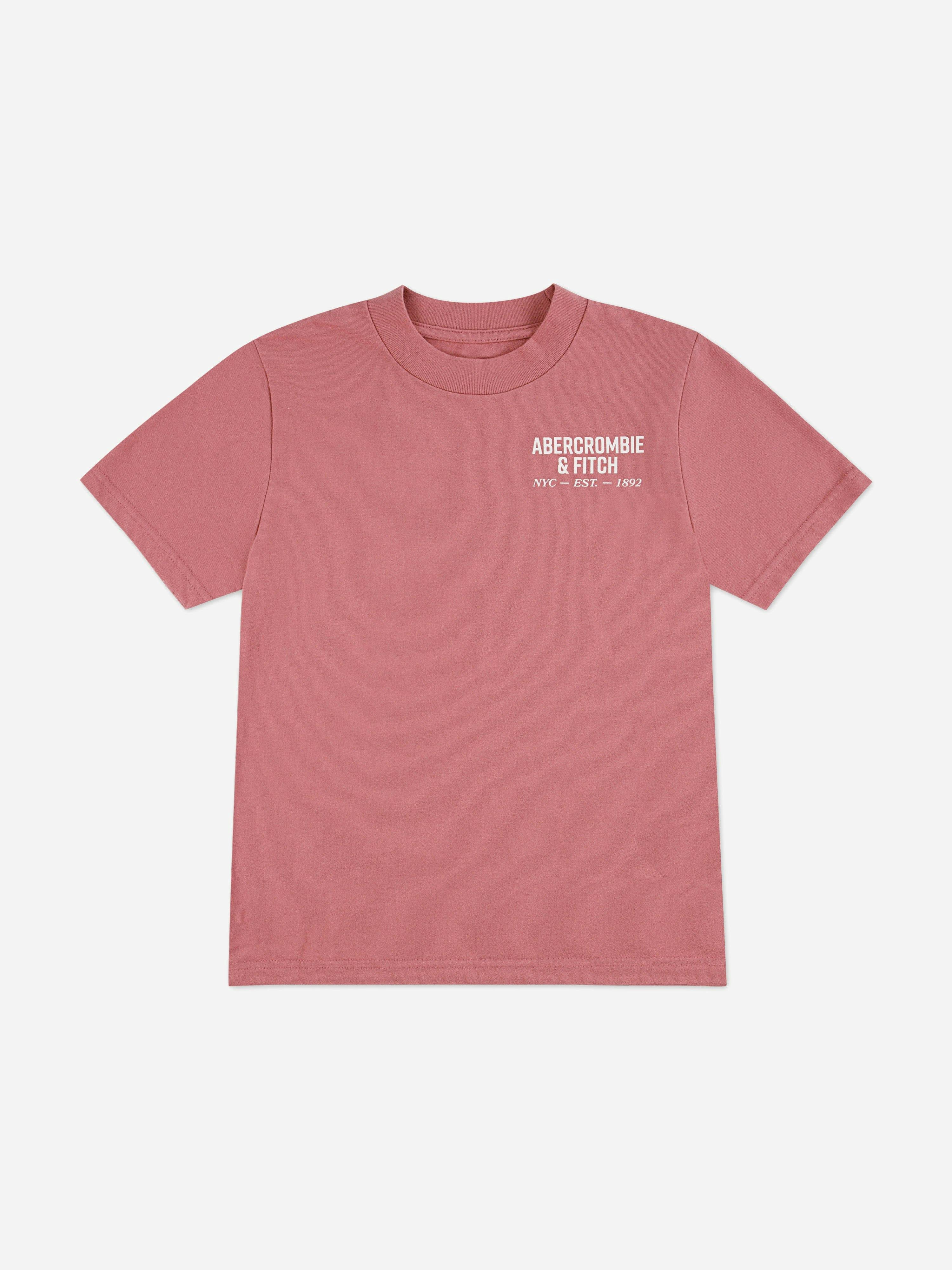 Abercrombie & Fitch Boys Pink Nyc Est 1892 Logo T-Shirt In - 13 - 14 Yrs