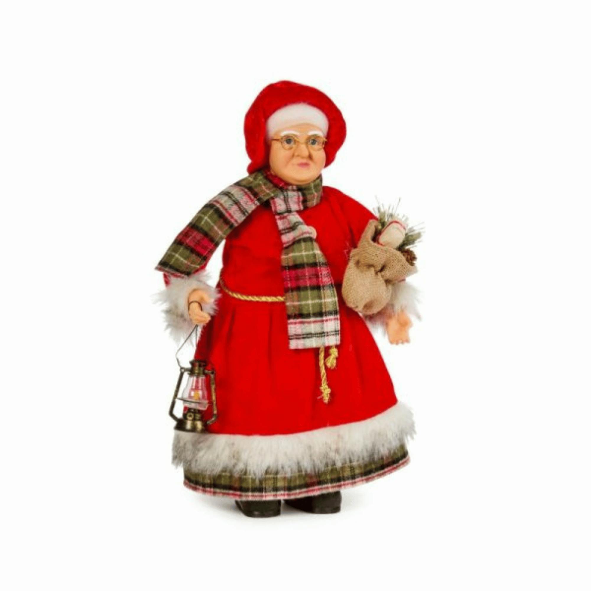 Samuel Alexander Unisex Red 42Cm Large Traditional Mrs Santa Claus Figure Christmas Decoration In - Image 3