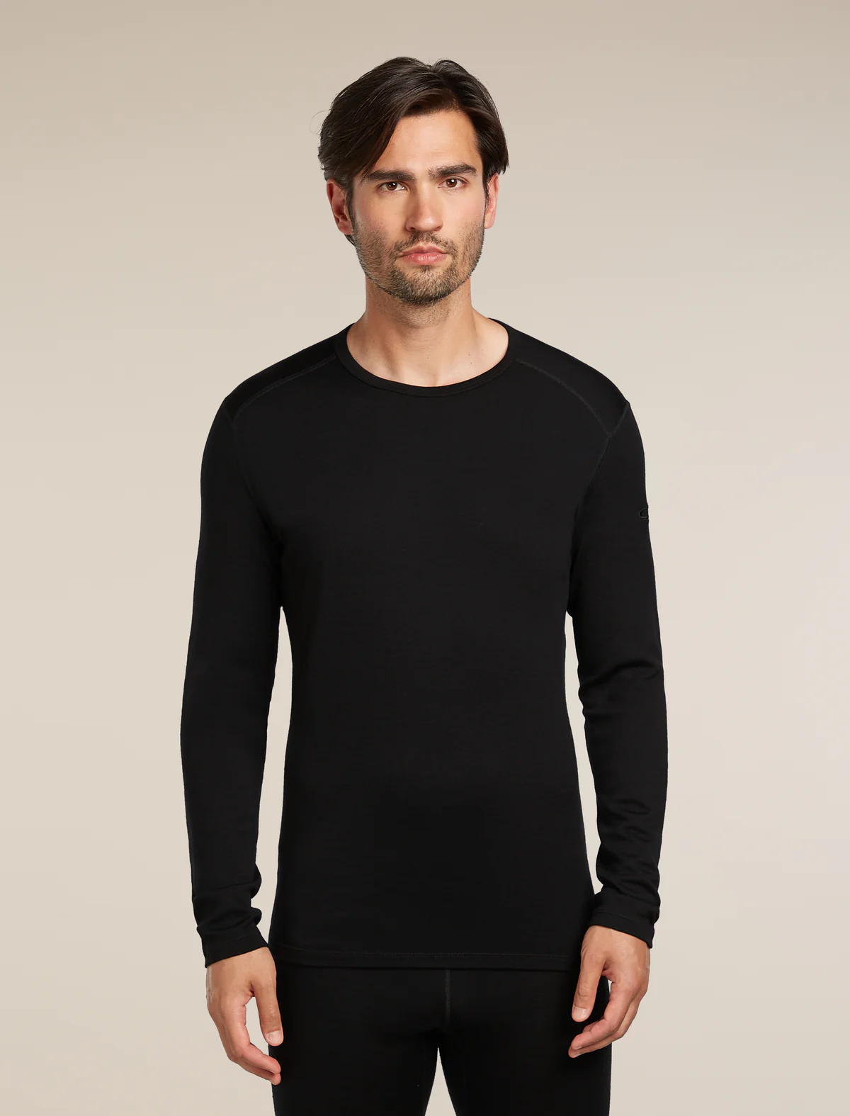 Icebreaker Men's Black Merino 260 Tech Thermal Long Sleeve Base Layer - Medium
