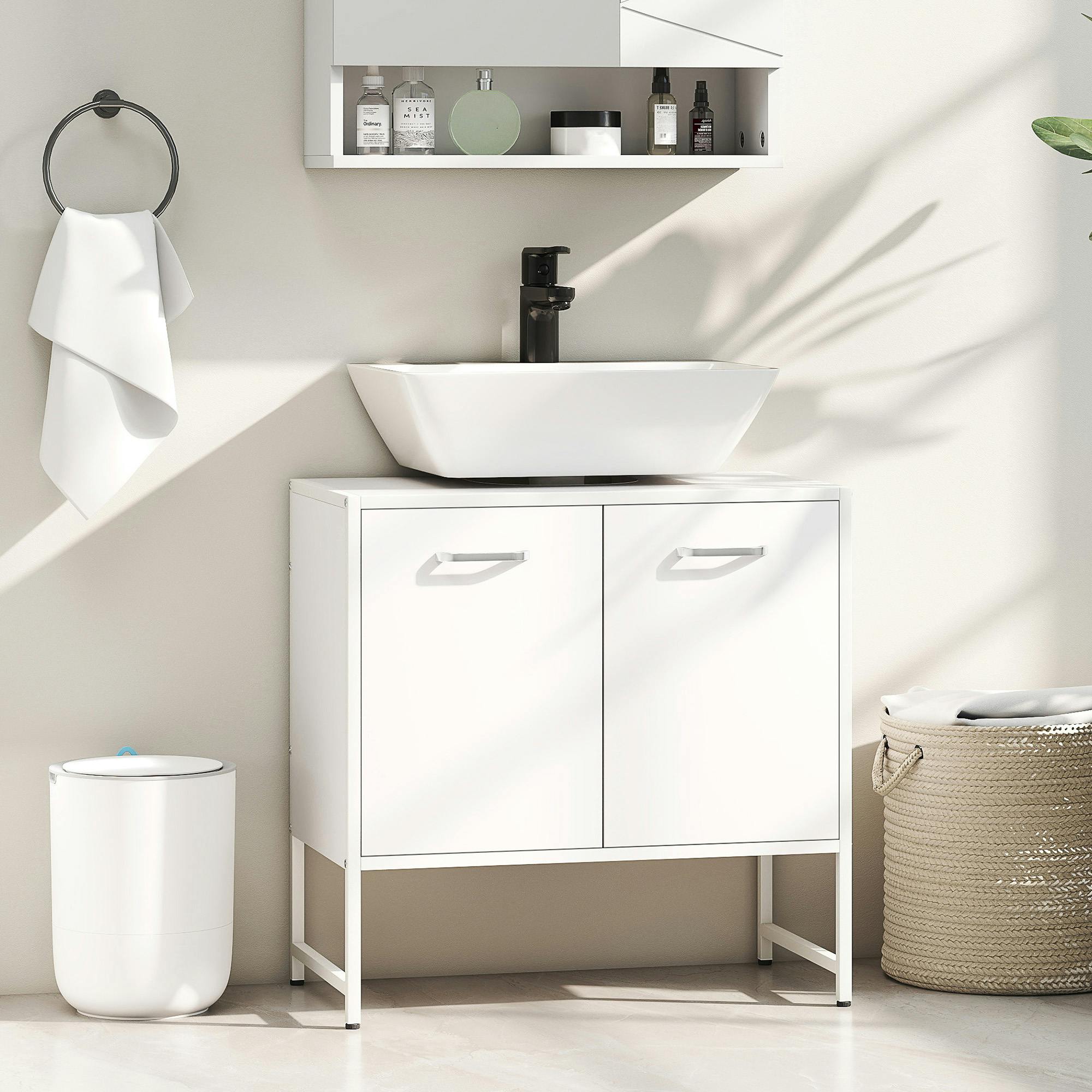 Rackhams White Bathroom Under Sink Cabinet For Basin Without Or With Pedestal