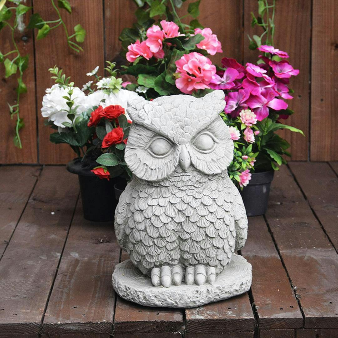 Rackhams Stone Owl Small Garden Ornament