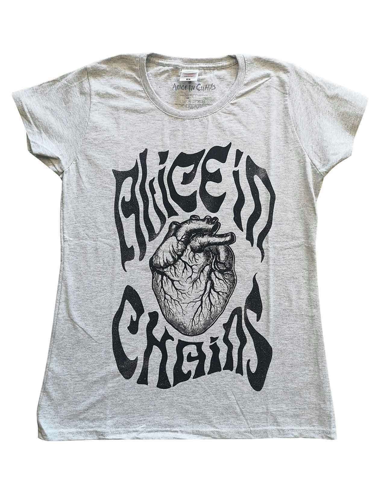 Paradiso Clothing Women's Grey Paradiso Alice In Chains Transplant Skinny Fit T Shirt - Xs