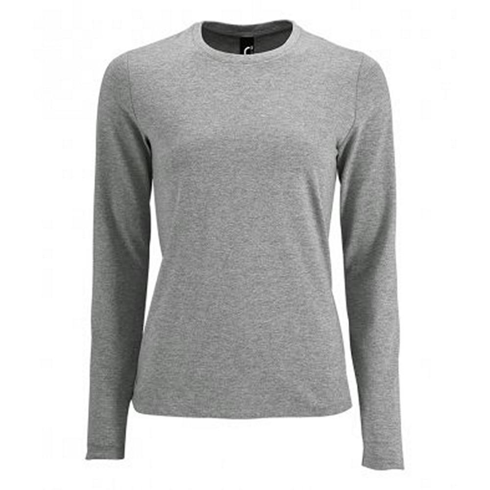 Sol's Women's Grey Imperial Long Sleeve T-Shirt In | Size: Xl - Image 2
