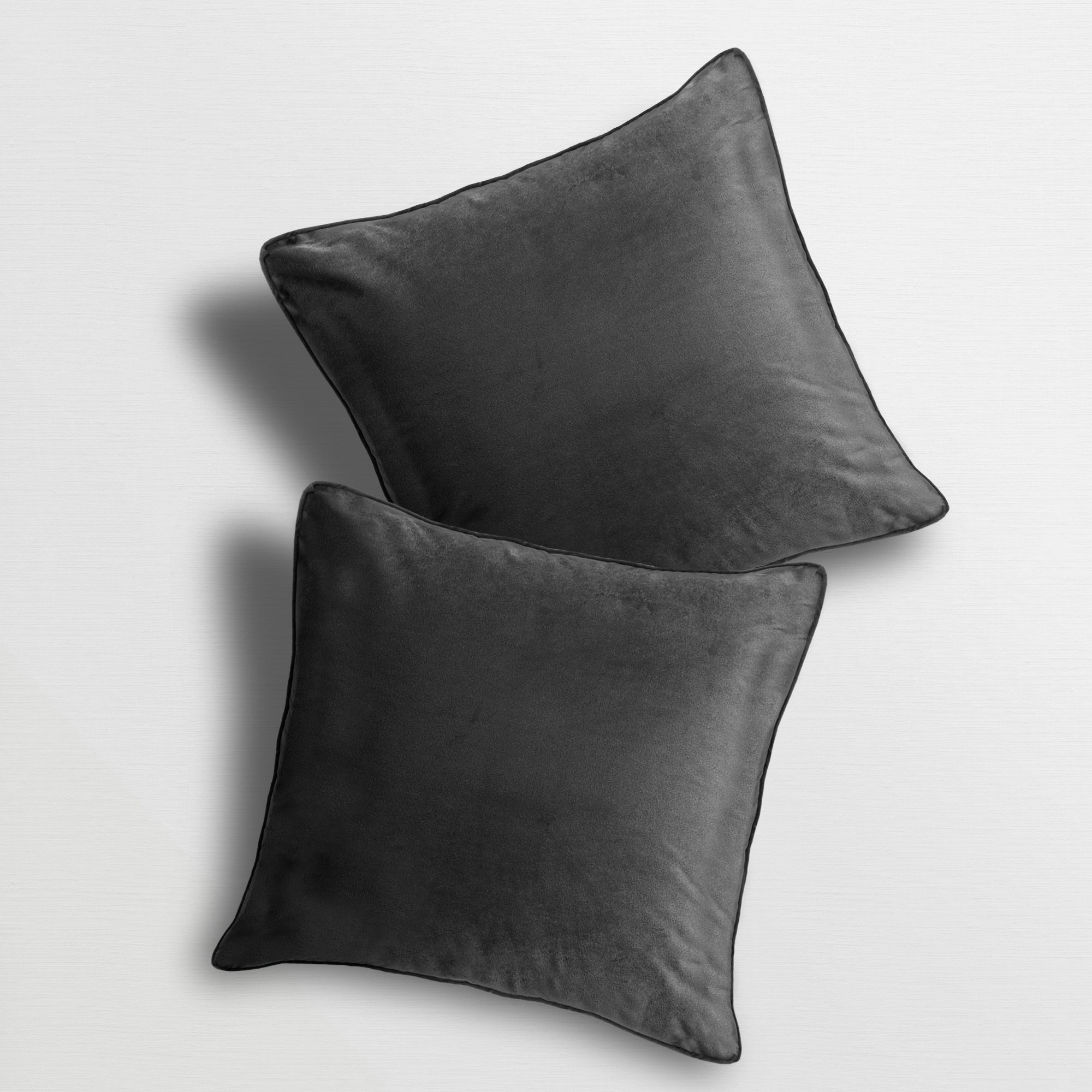 Rackhams Matte Velvet Soft Plain Scatter Cushion - 43Cm X 43Cm - Charcoal